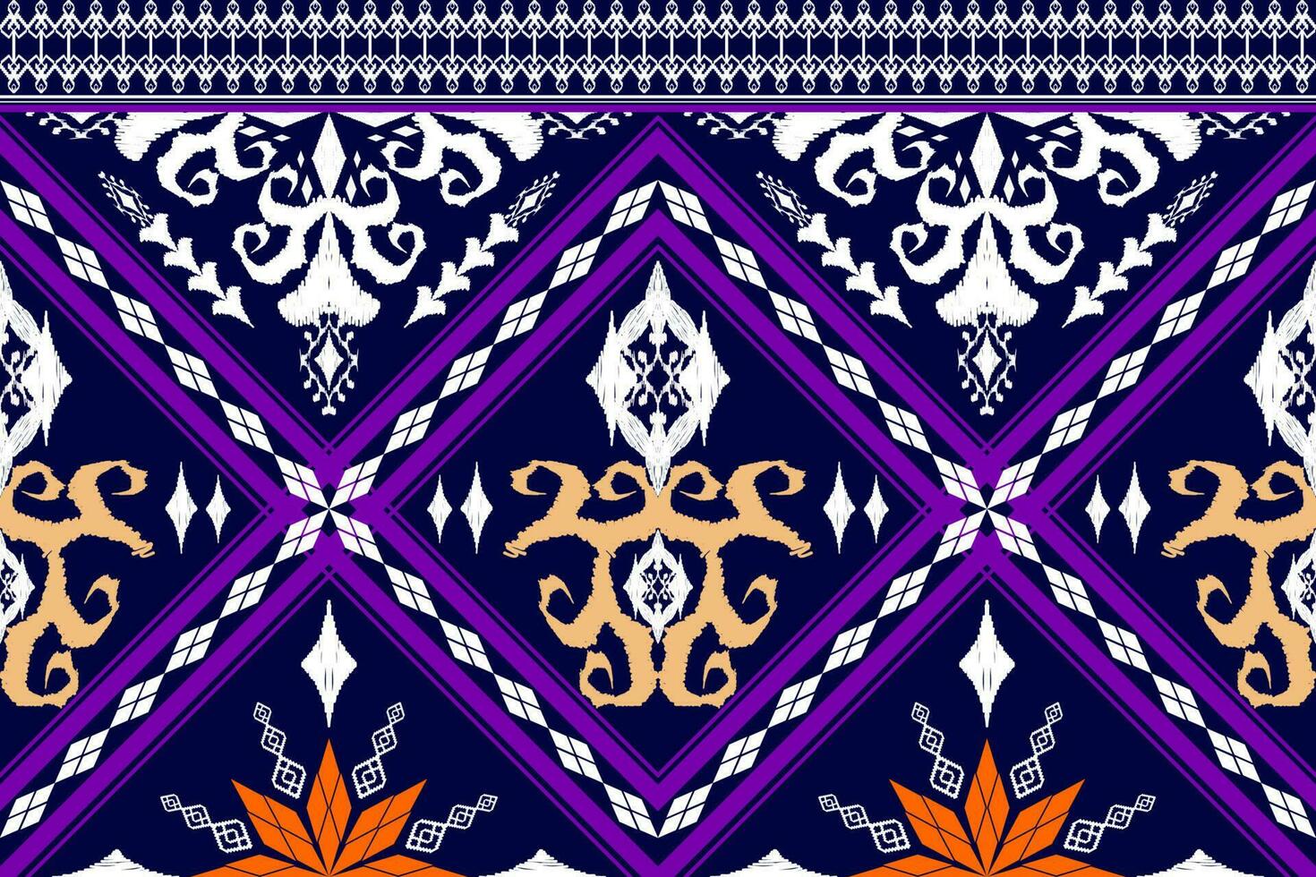 Ethnic Figure aztec embroidery style. Geometric ikat oriental traditional art pattern.Design for ethnic background,wallpaper,fashion,clothing,wrapping,fabric,element,sarong,graphic,vector illustration vector