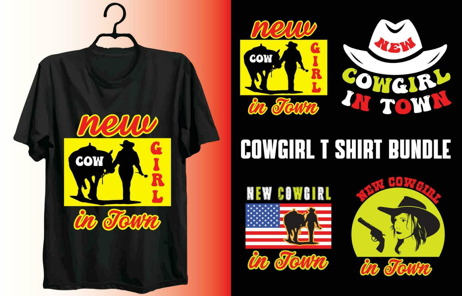 This is my new  unique cowgirl t shirt design for t-shirt, cards, frame artwork, phone cases, bags, mugs, stickers, tumblers, print etc. vector