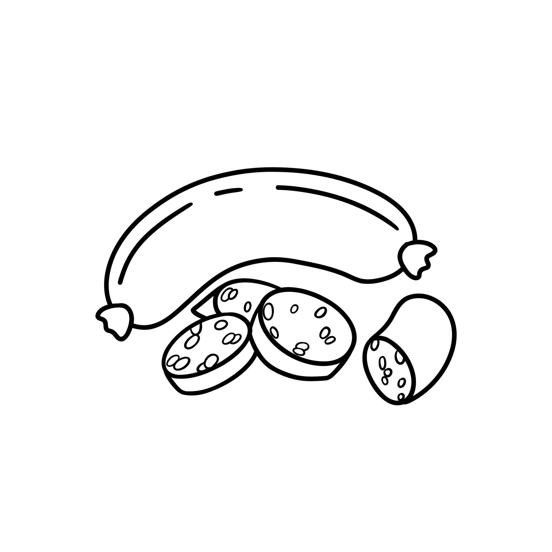 Sundae Sausages Traditional Korean Street Food In Outline Style Asian easy-healthy-asian-recipe-deporecipe-co