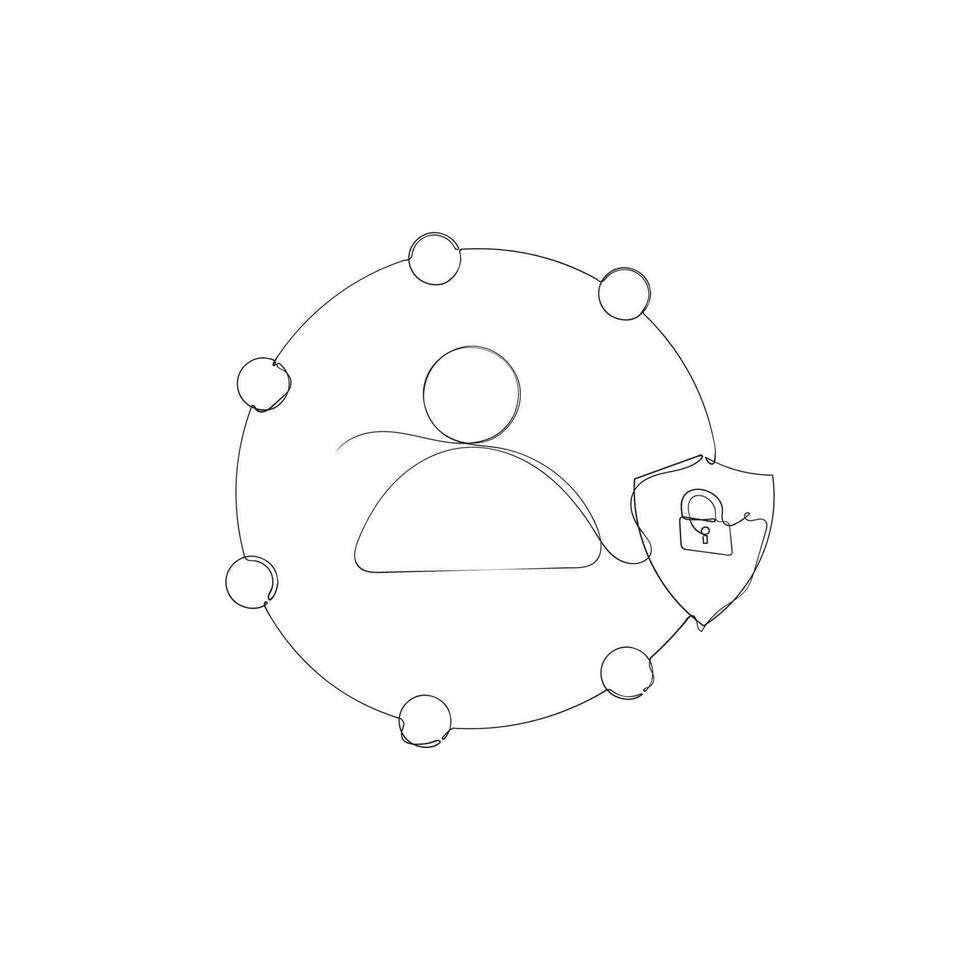 continuous line drawing avatar icon verification vector