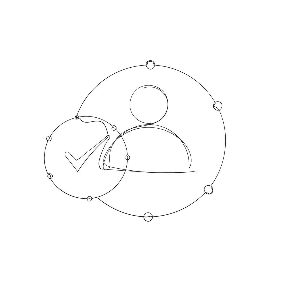 continuous line drawing avatar icon verification vector