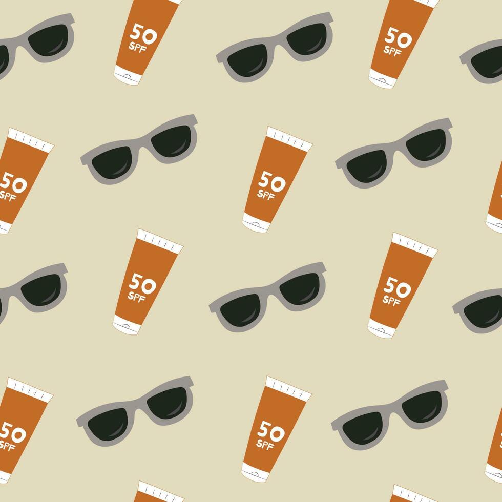 Tropical vacation concept. Pattern with summer elements vector