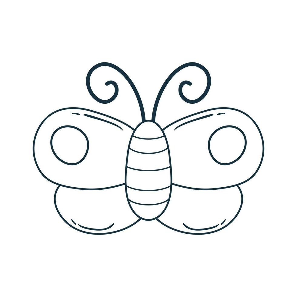 Vector hand drawn butterfly doodle illustration