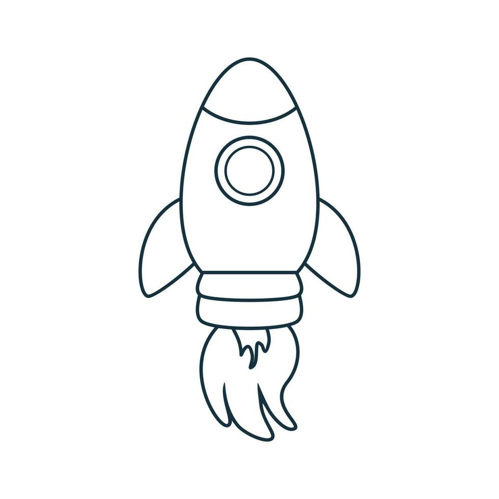 Doodle icon rocket vector illustration, Vector illustration of a space rocket