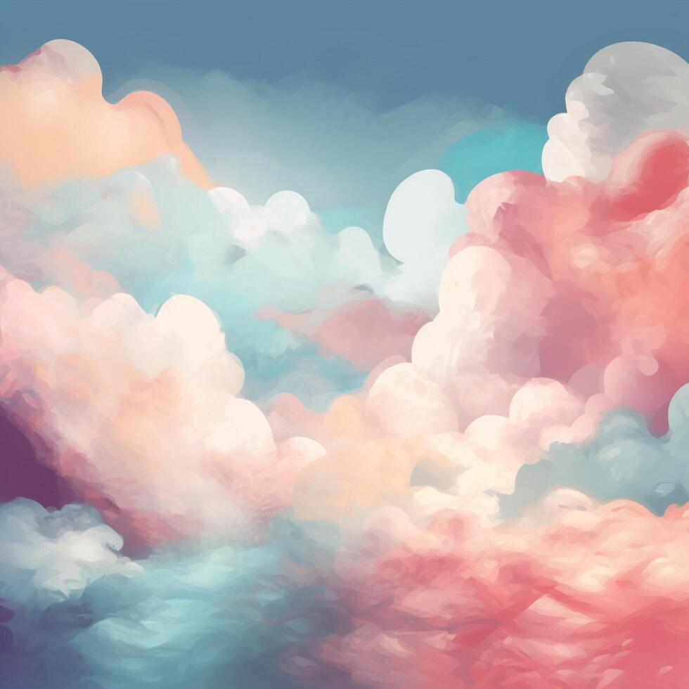 Whimsical clouds abstract background with gradient photo