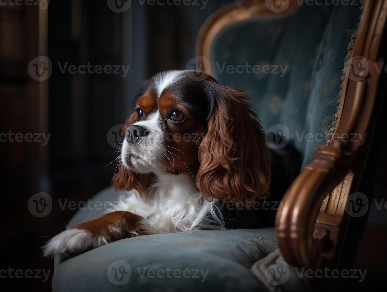 el Rey Charles perro de aguas momento de serenidad foto