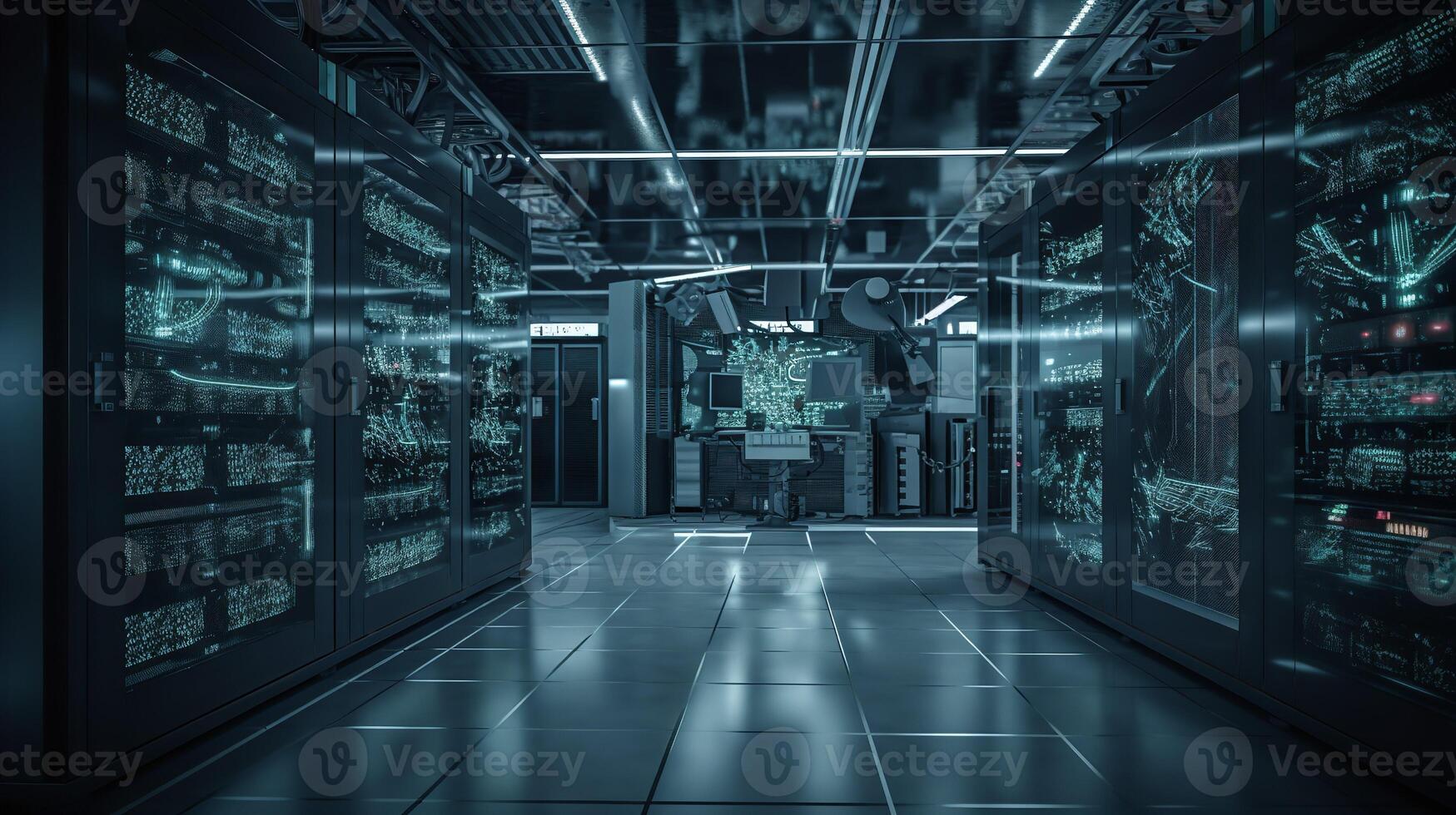 Server Room Cooled by AI Controlled System photo