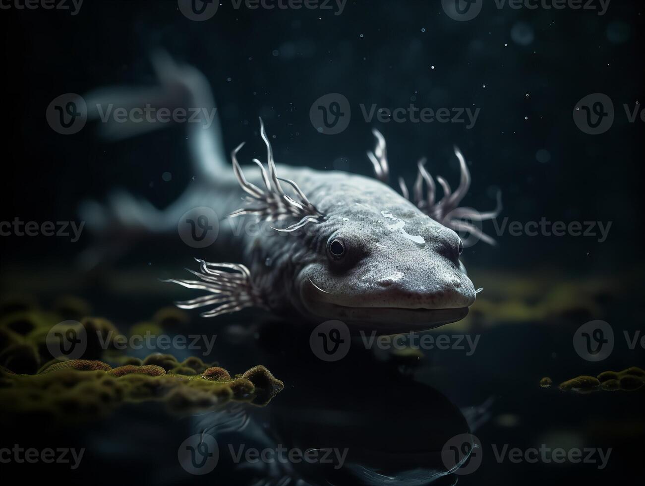 The Mystical Display of the Axolotl in Freshwater photo