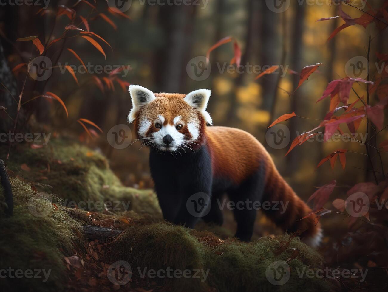 The Wistful Gaze of the Red Panda in Bamboo Forest photo