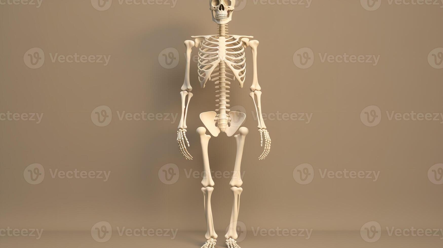 3D Clipart Illustration of the Human Skeleton photo