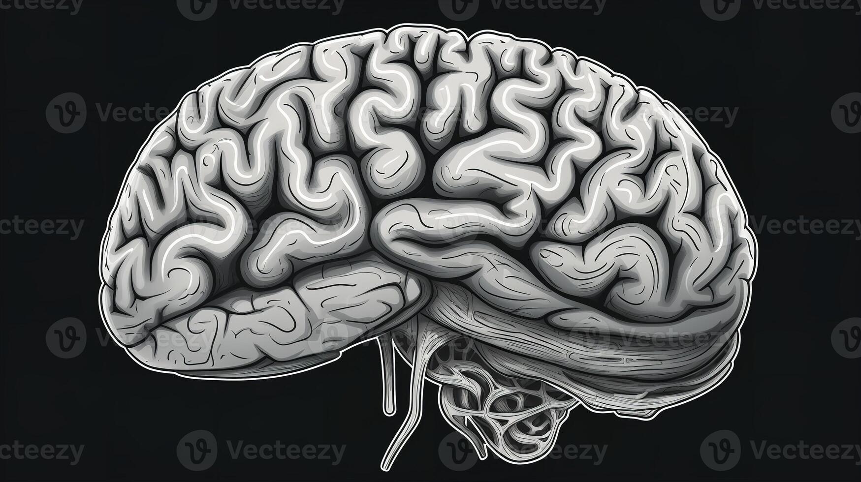 Clipart Image of a Simplified Human Brain photo