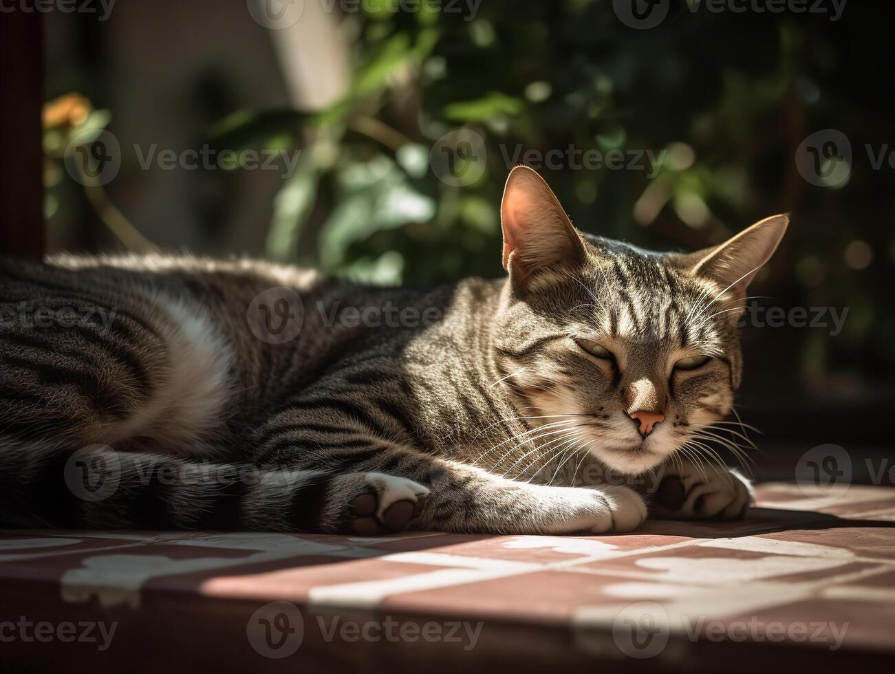 The Tranquil Tabby Cat Enjoying a Lazy Afternoon photo