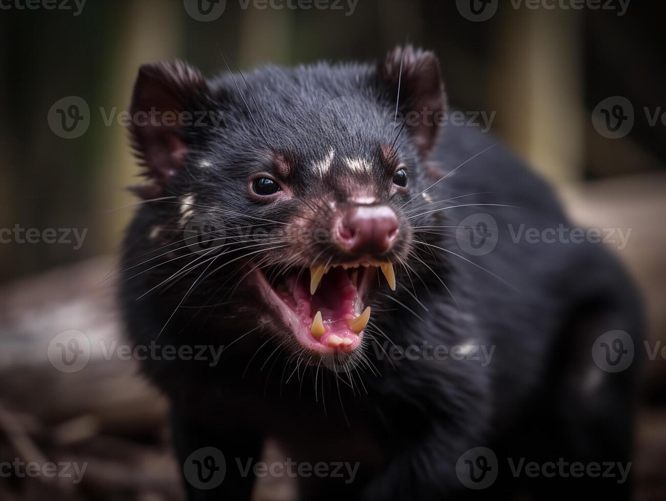 The Fierce Intensity of the Tasmanian Devil in Wilderness photo