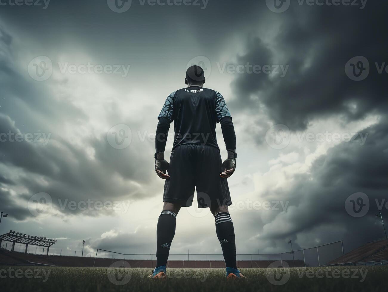 A Goalkeeper's Lone Vigil Against the Storm photo