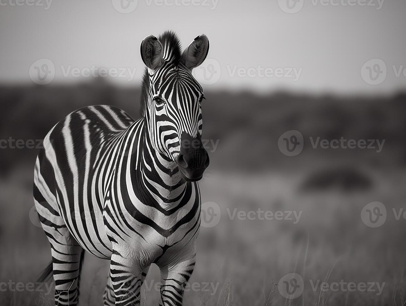 The Bold Stripes of the Zebra in Savanna photo