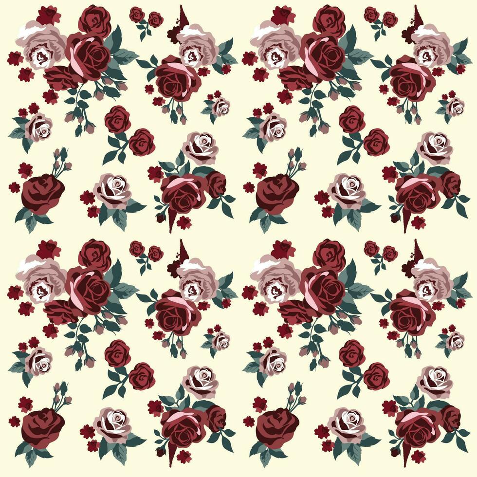 Roses Seamless Pattern Background vector