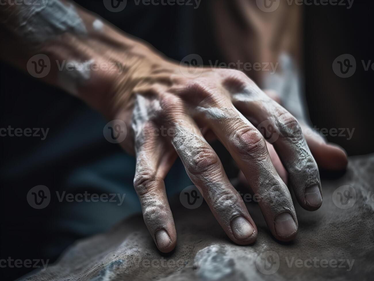 el tranquilo fuerza de un rock trepador foto