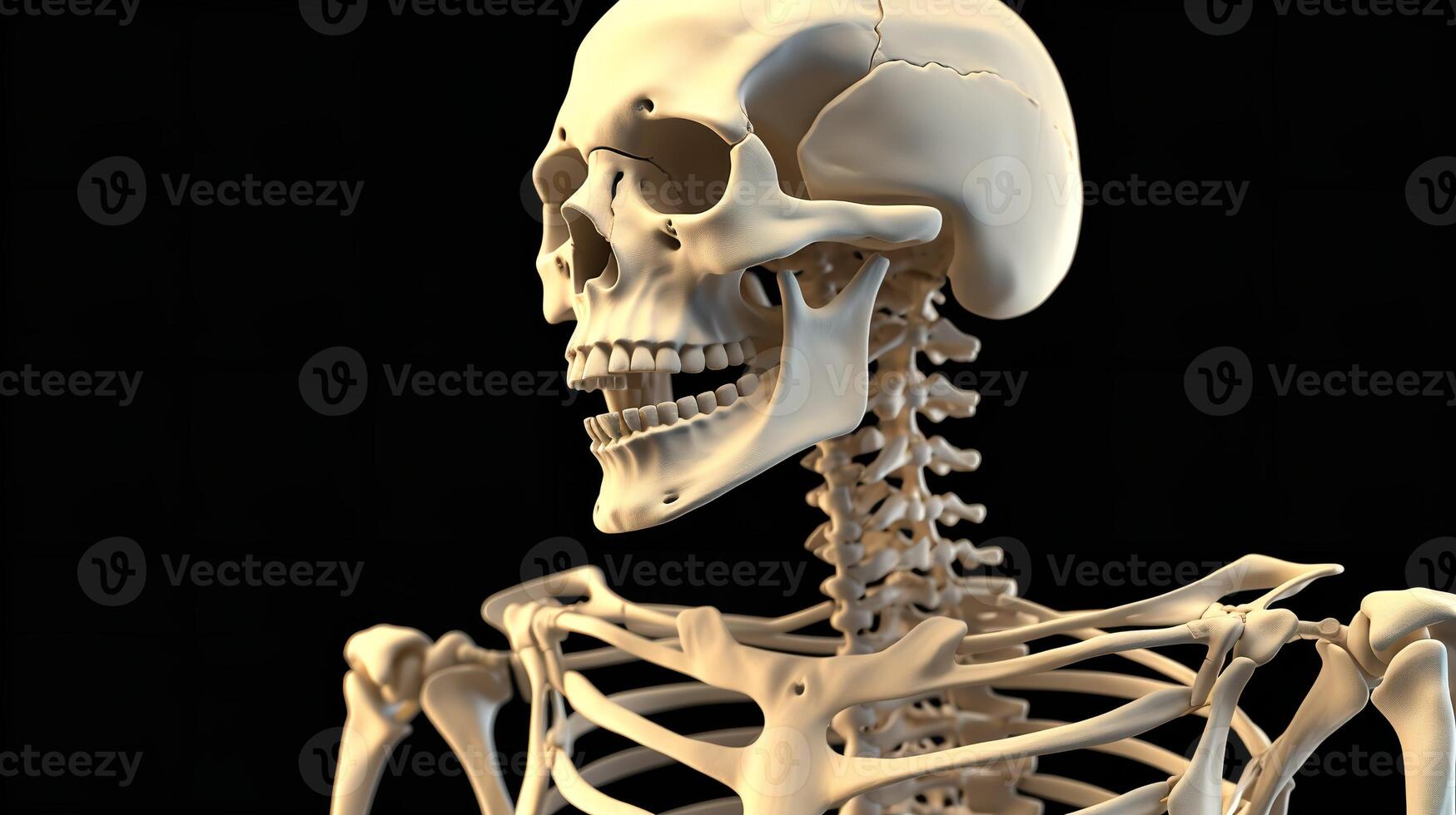 3D Clipart Illustration of the Human Skeleton photo