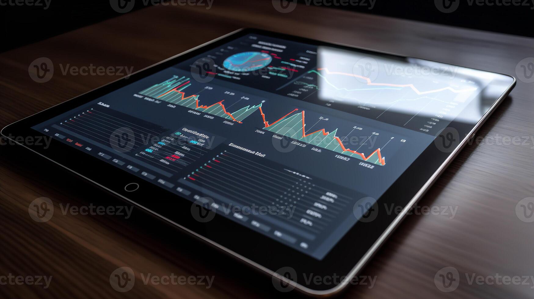 Graphs and Charts on a Touch Screen Tablet photo