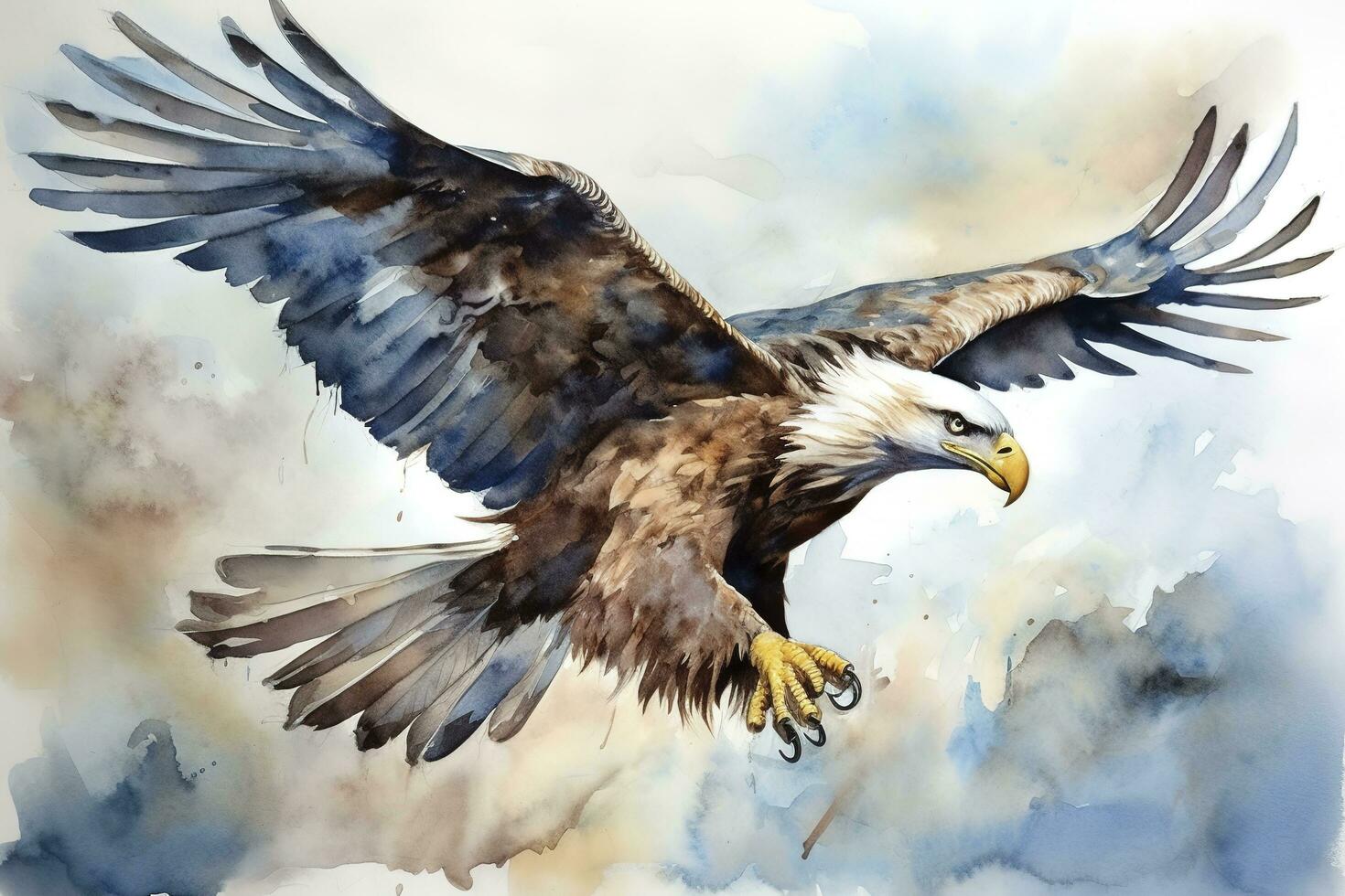 Create a watercolour  painting  of  a  majestic  eagle, generate ai photo