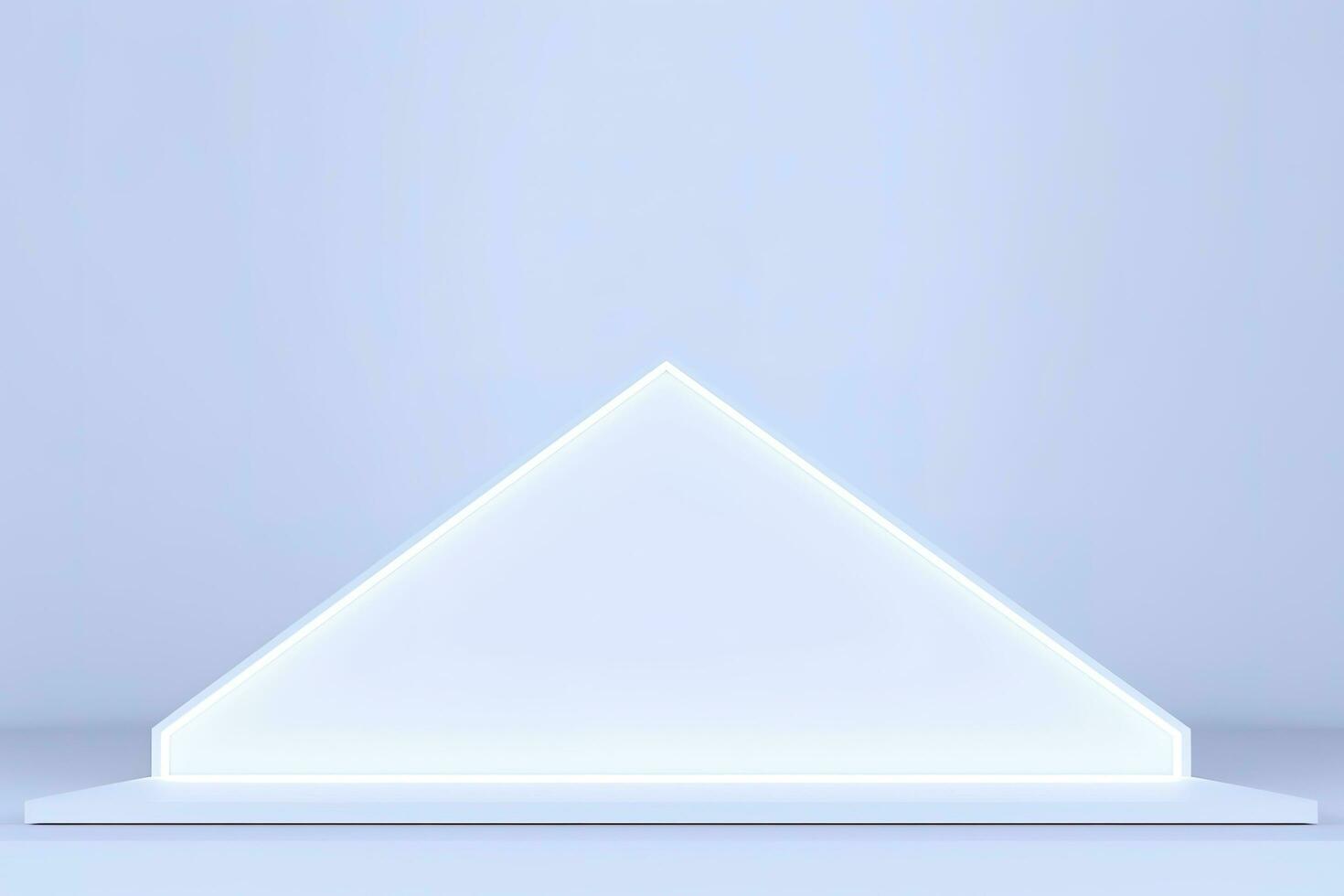 Realistic podium display with neon white lights, Product display background with light frame, White prodium product display with light effect, neon lights background, generate ai photo