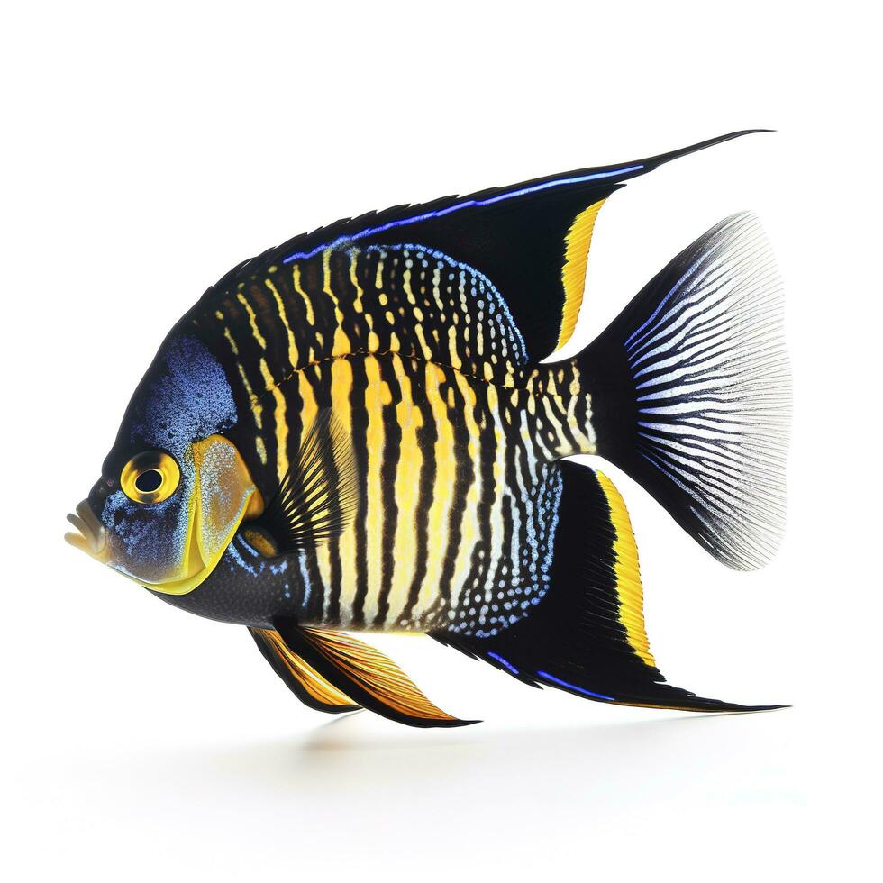 Angelfish isolated on white background, generate ai photo