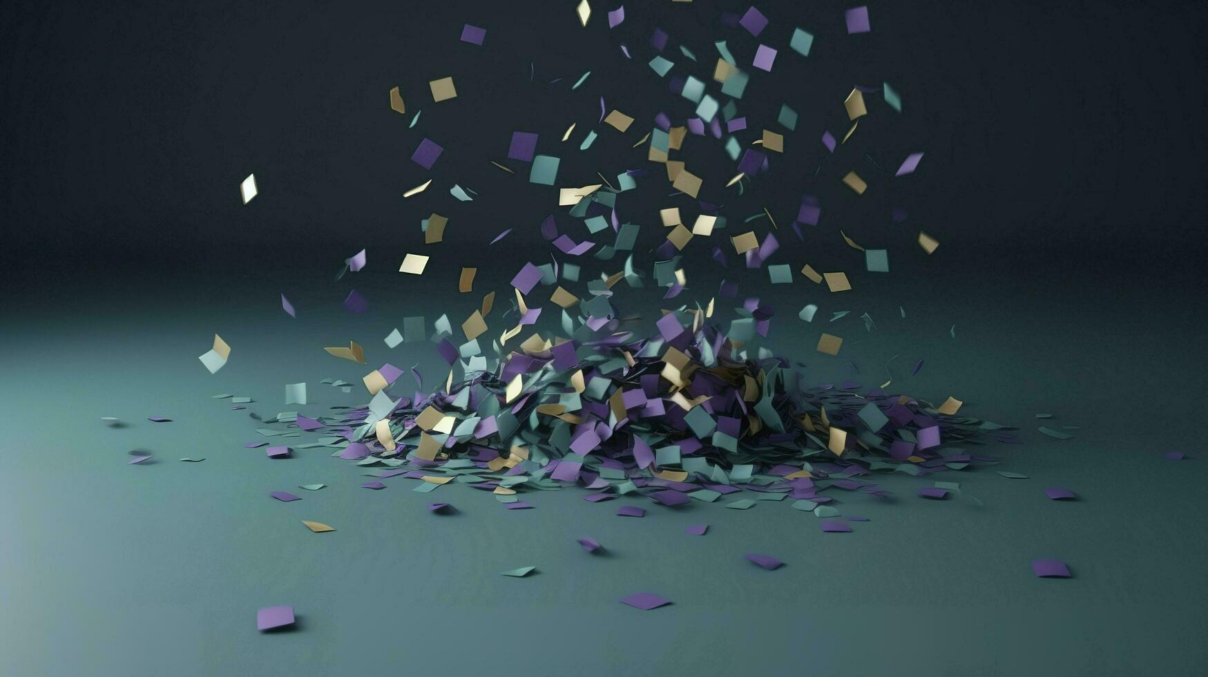 confetti and bubbles flying in the light, in the style of gray and blue, vibrant stage backdrops, detailed backgrounds, sky-blue and gold, light purple and red, generat ai photo