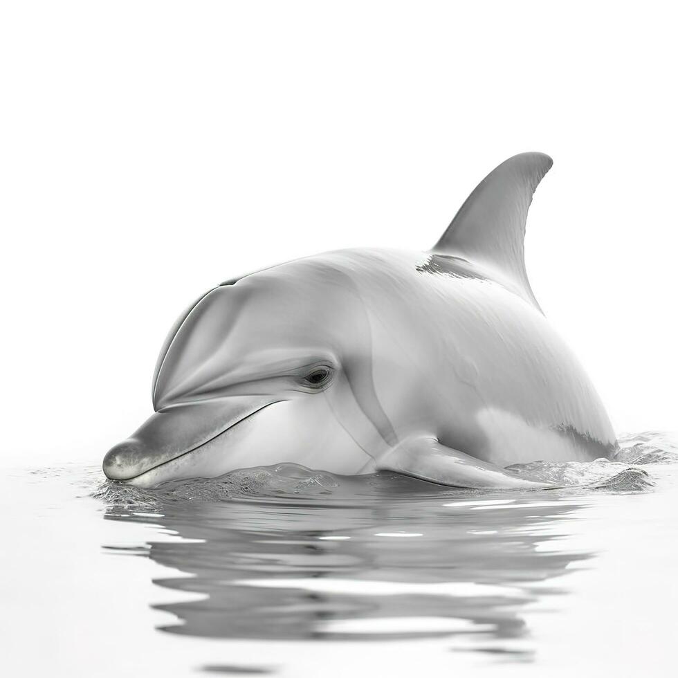 Dolphin isolated on white background, generate ai photo