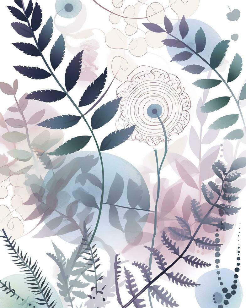 Seamless pattern with leaves. Watercolor illustration , generate ai photo