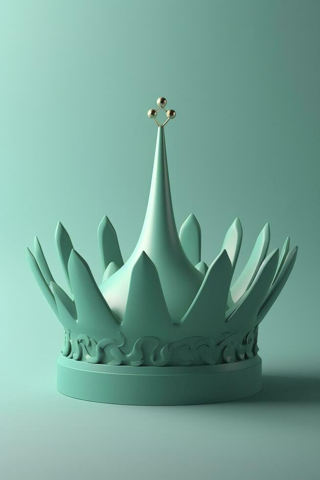 Golden crown mascot. Vector illustration isolated on white background. Good for logos, icons, posters, stickers, generate ai photo