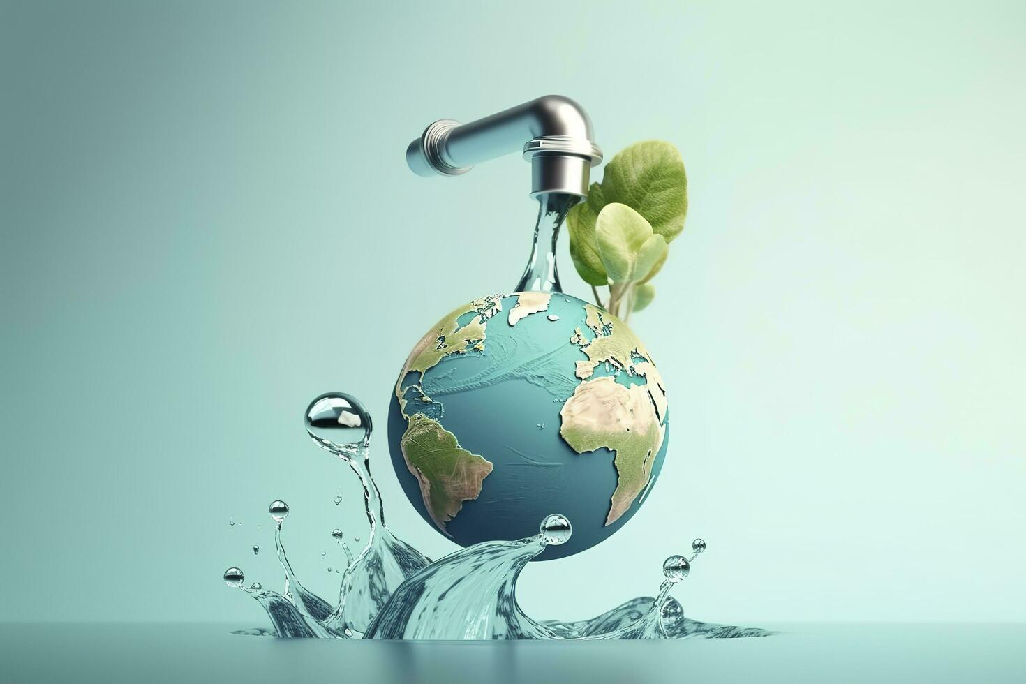 World Earth Day concept. 3d render the eco-friendly design, Save the Earth concept. April 22, concept eco Earth day, Environment Concept, generate ai photo