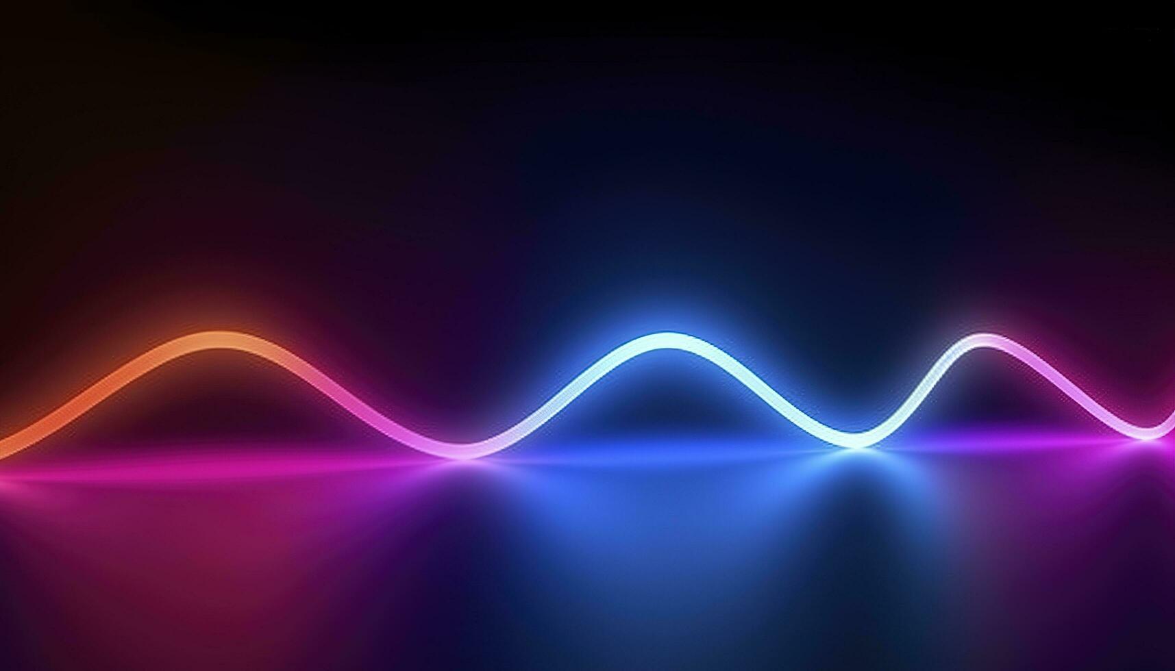 3d rendering, the abstract background of colorful neon wavy lines glowing in the dark. Modern simple wallpaper, generates ai photo