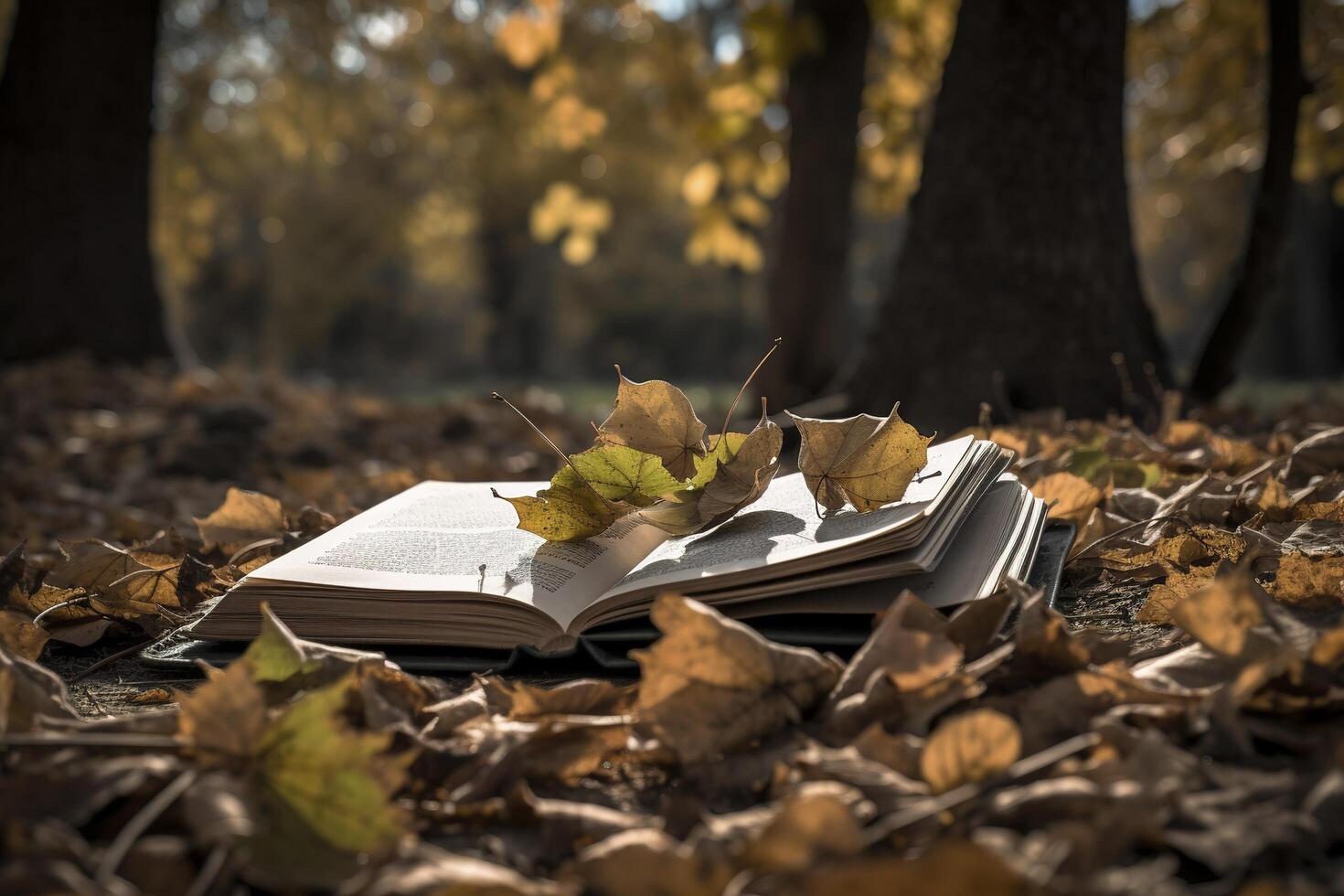 Open book revealing the jungle. Eco concept. photo