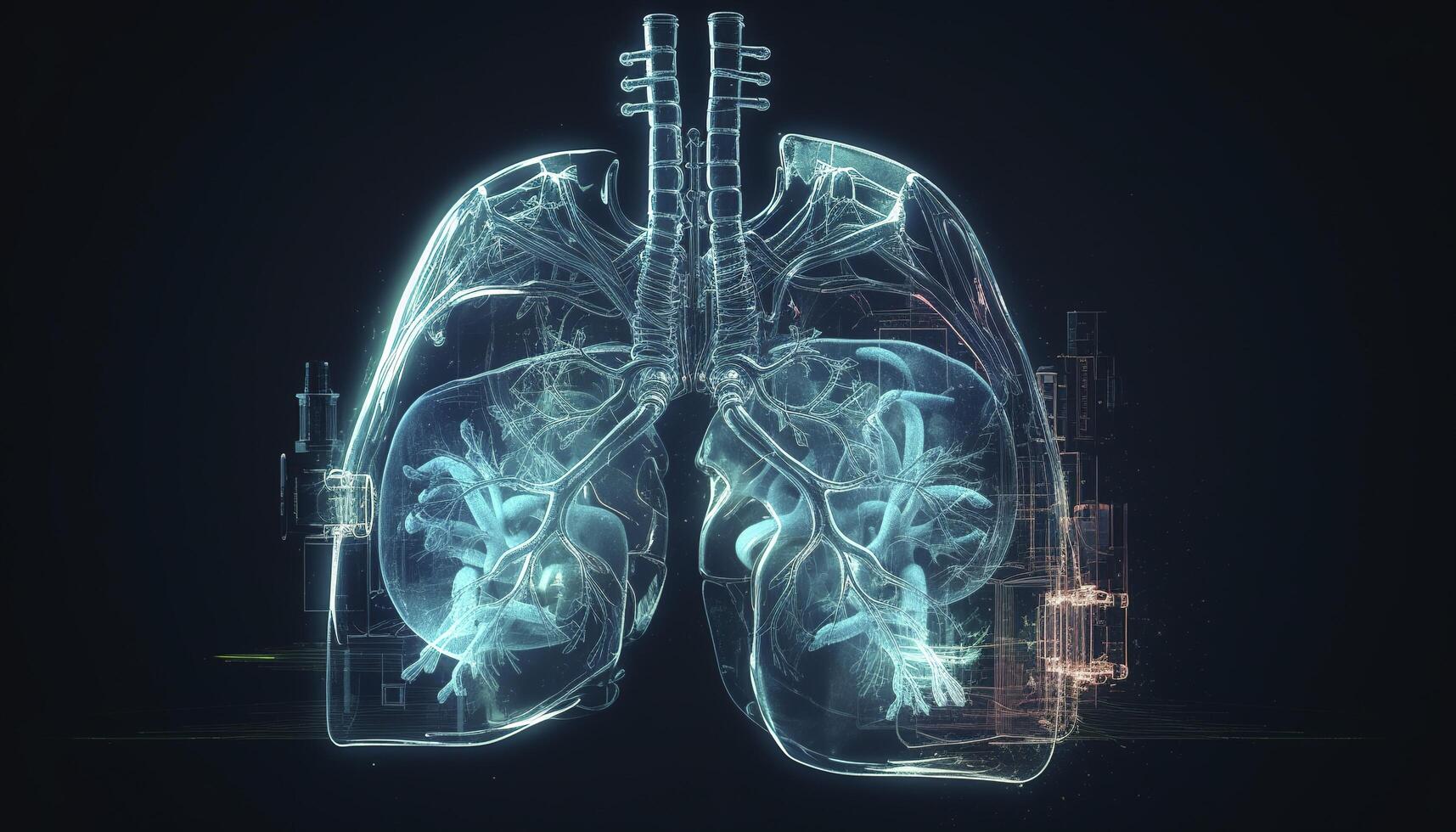 ahumado livianos de un fumador en un oscuro antecedentes aislar médico concepto 3d ilustración generativo ai foto