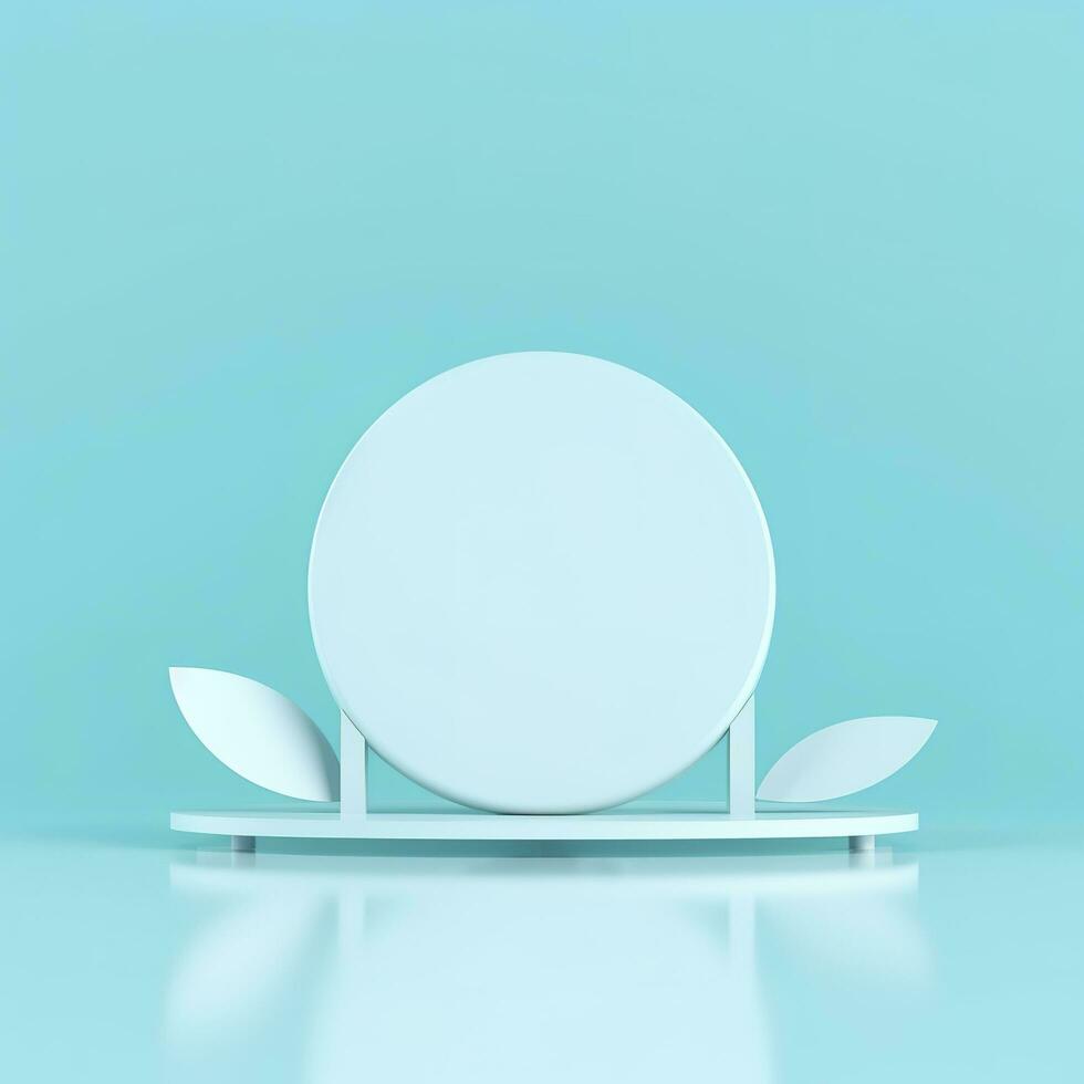 Minimal background. podium and blue background for product presentation. 3d rendering illustration. Luxury podium for product presentation 3d render, generate ai photo