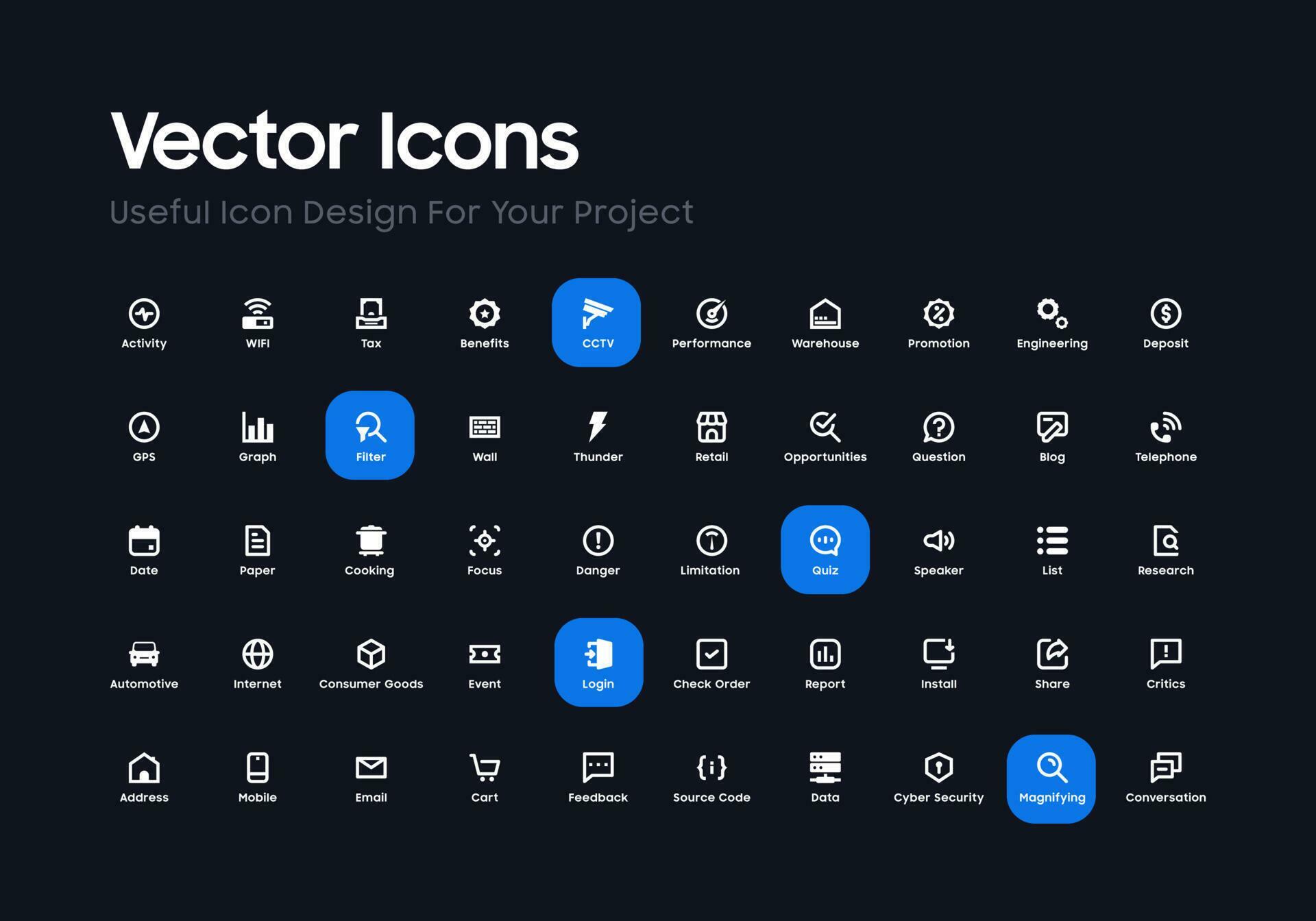 Simple and Cool User Interface Icon Set Collection For Various Design ...