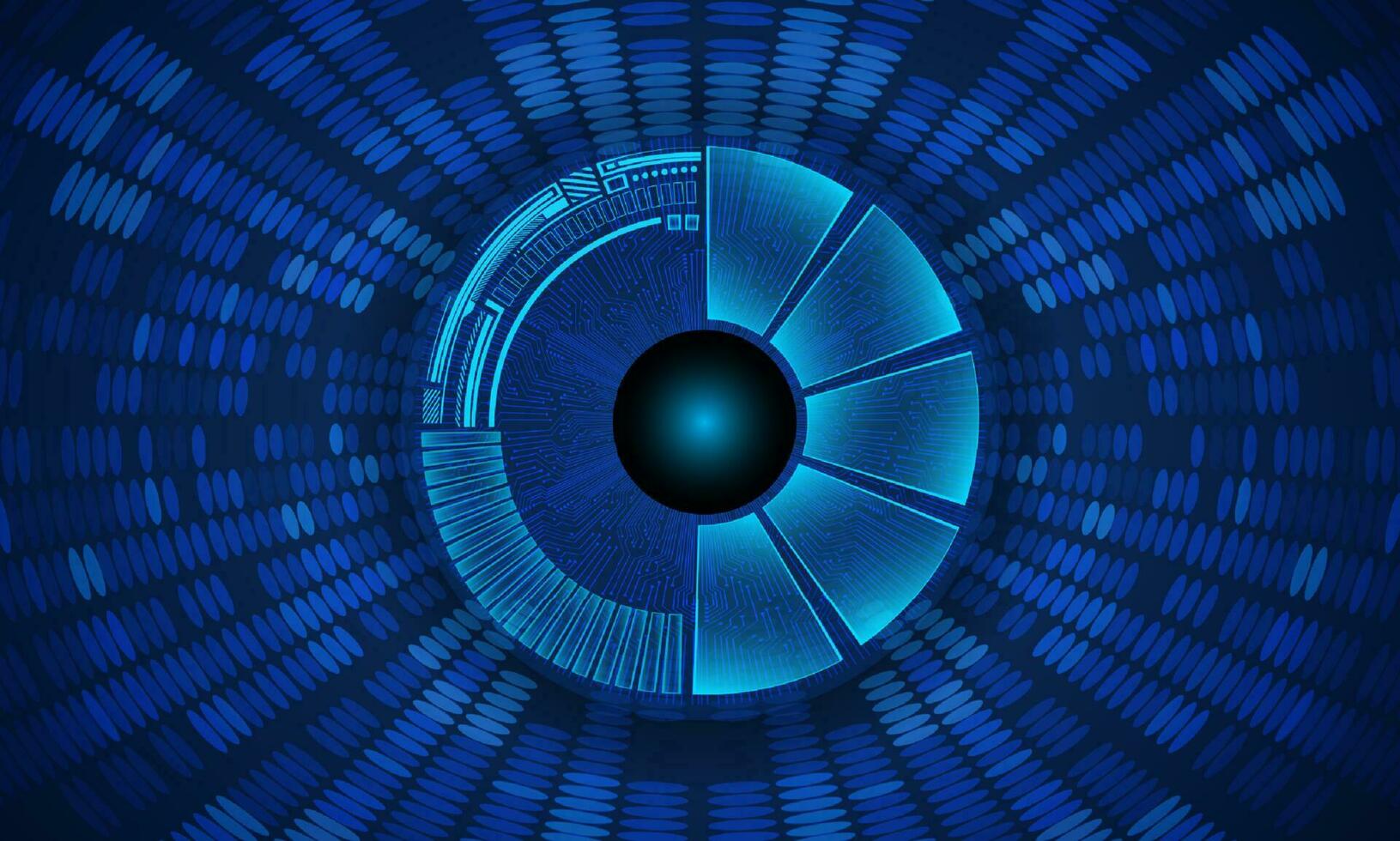 Modern Holographic Eye on Technology Background vector