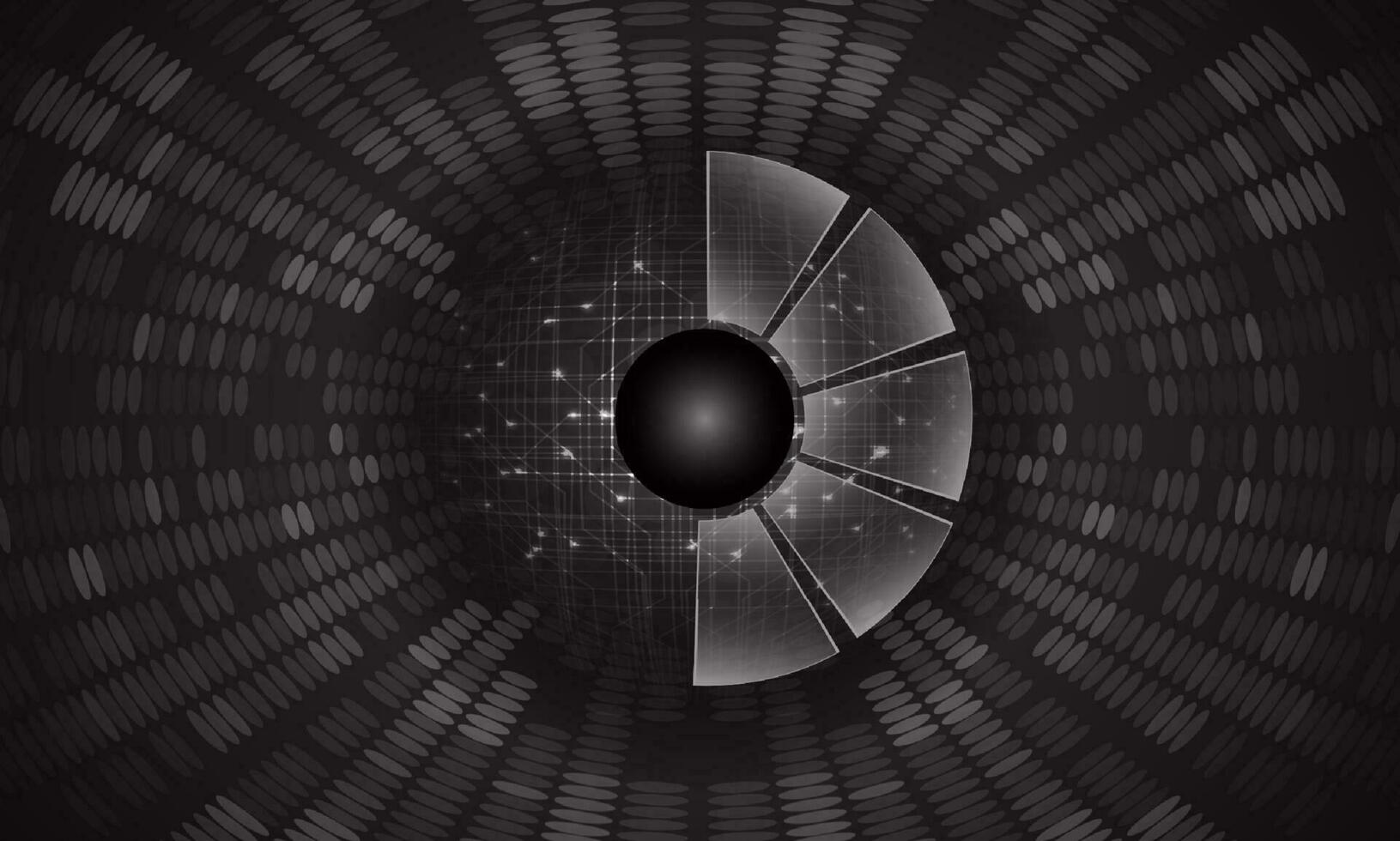 Modern Holographic Eye on Technology Background vector