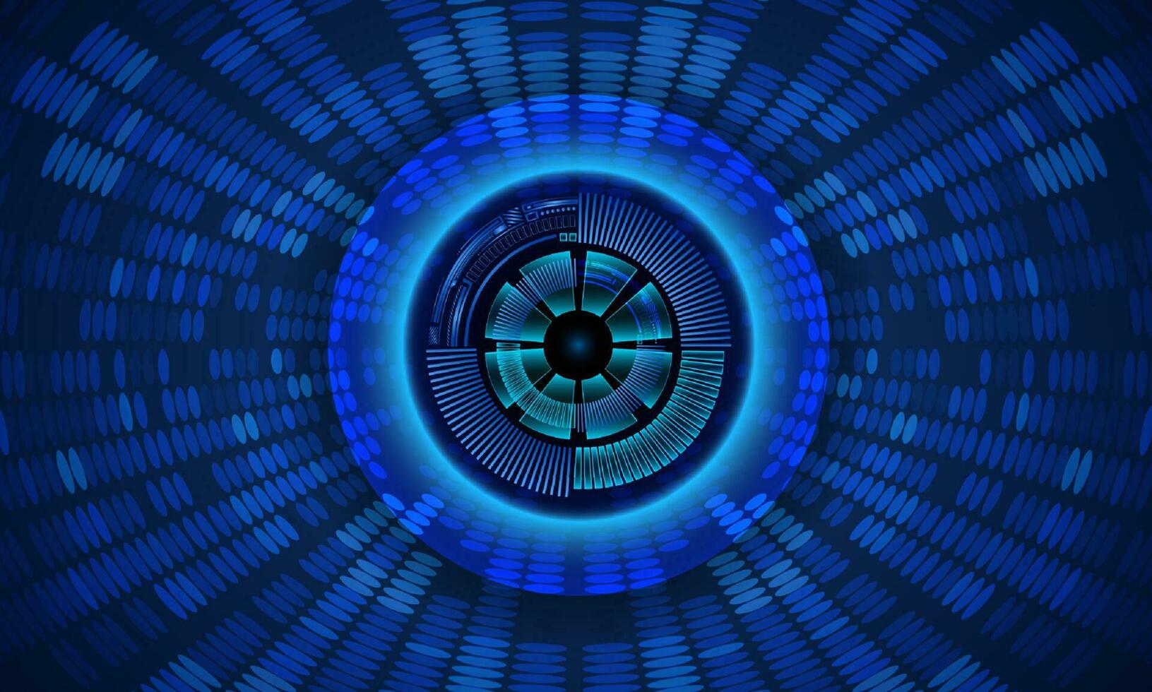 Modern Holographic Eye on Technology Background vector