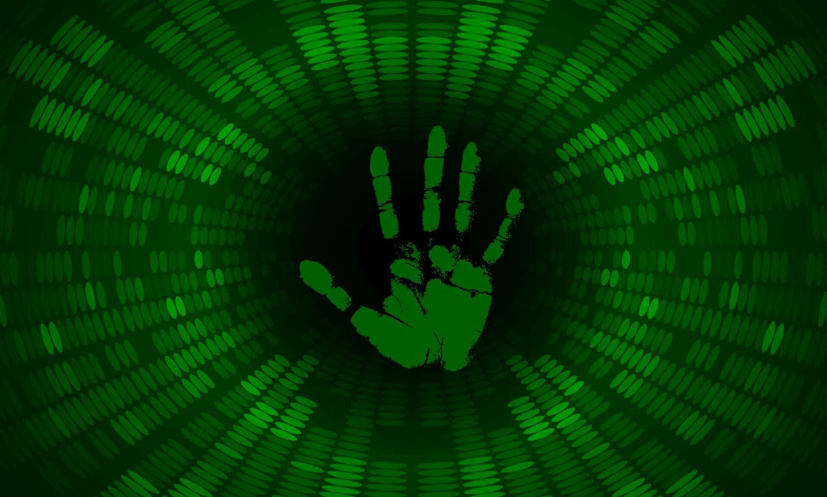 Modern Cybersecurity Technology Background with finger print vector