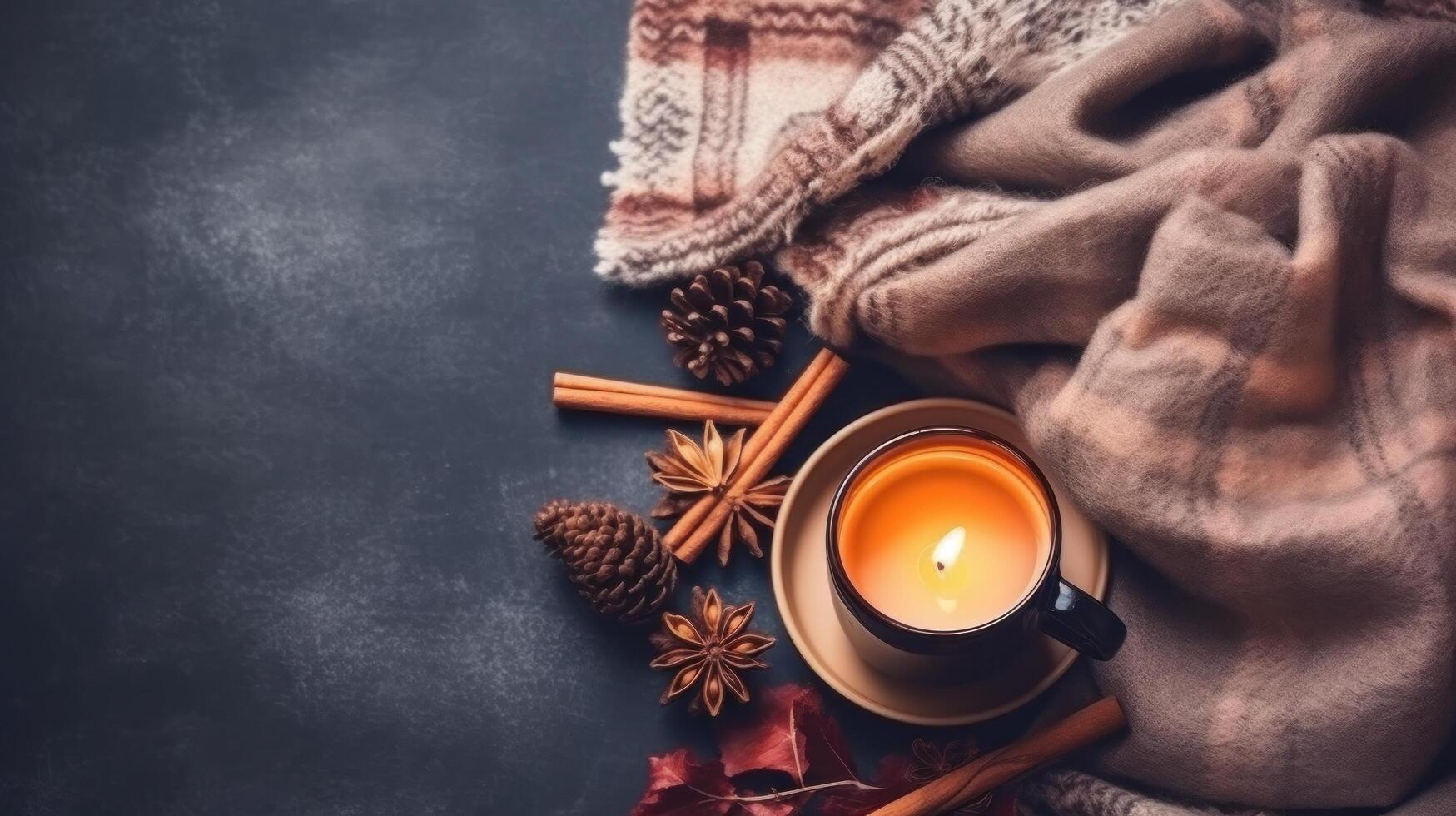 Winter cozy background. Illustration photo