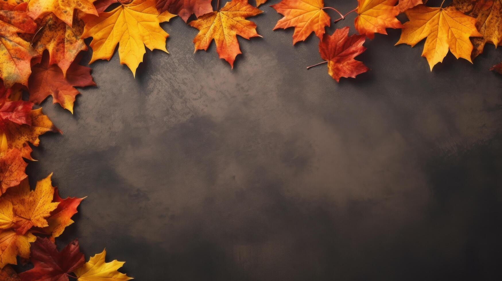 otoño otoño hojas antecedentes. ilustración ai generativo foto