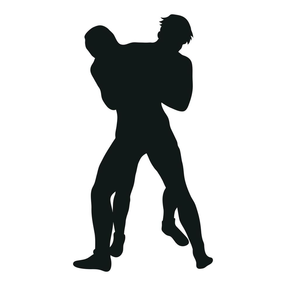 Vector black silhouette of a wrestler. Wrestling, duel, fight, struggle, combating. Greco Roman, freestyle, collegiate, scholastic, amateur  wrestling