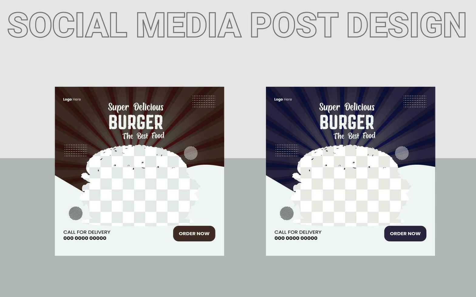 Save Download Preview social media post template for food menu promotion banner frame. food menu banner social media post. Editable social media templates for promotions on the Food menu. vector