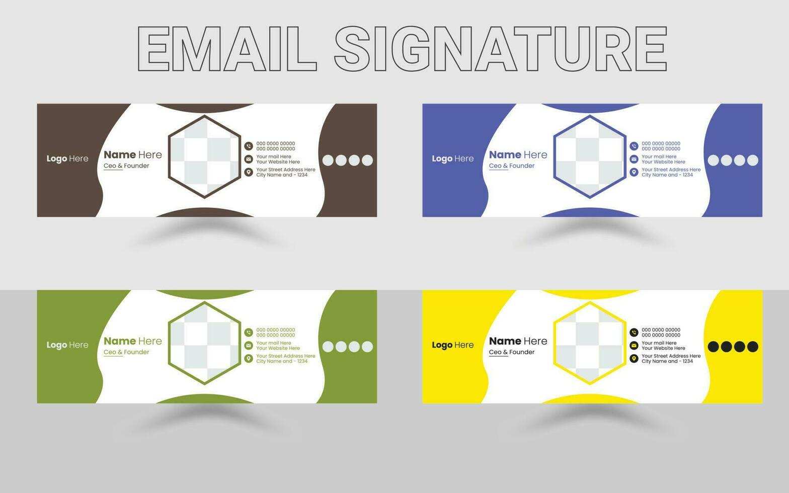 Email Signature Design Template, Email Signature, Vector Email Signature, Mail sign