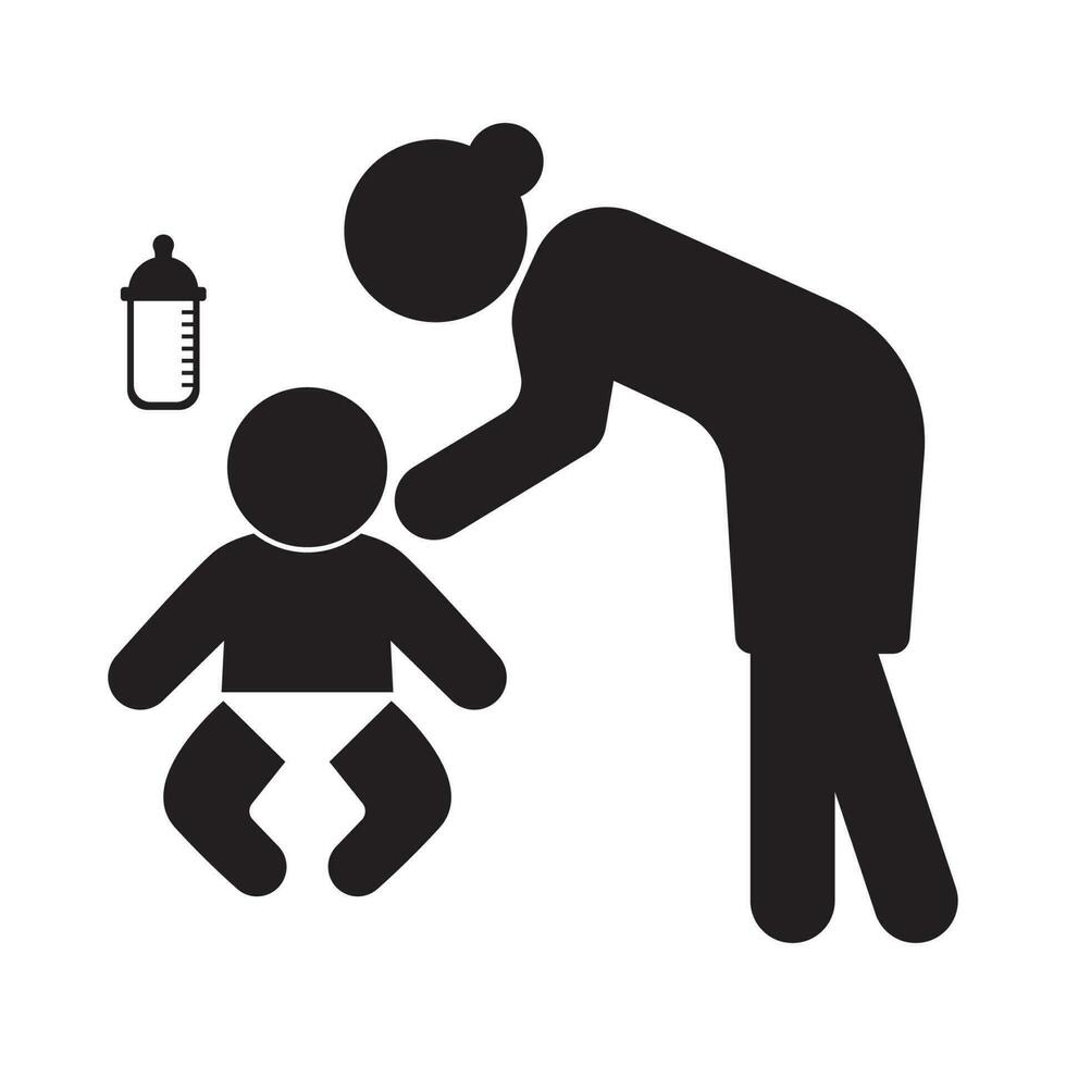 Breastfeeding mother room symbol icon,vector illustration design template vector