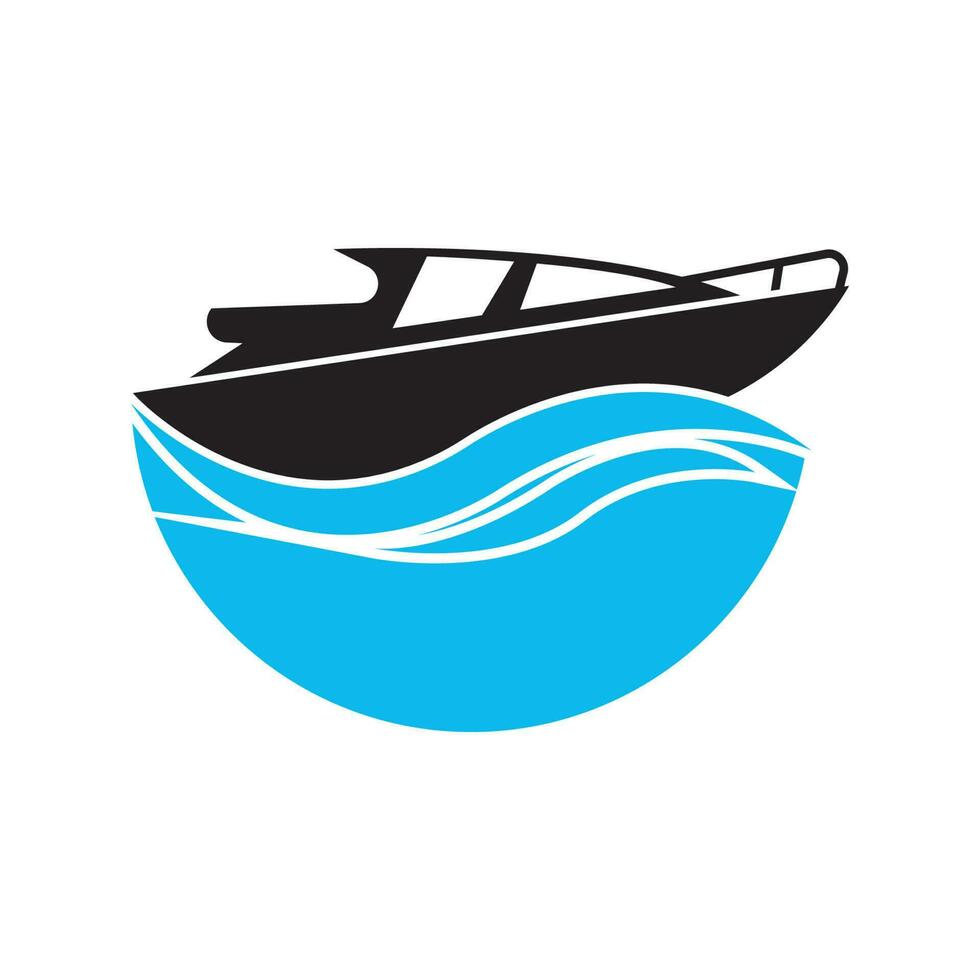 velocidad barco logo vector ilustración icono diseño modelo.