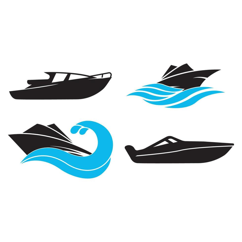 speed boat logo vector illustration icon design template.