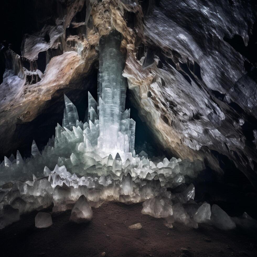 Diamond cave crystal rock photo