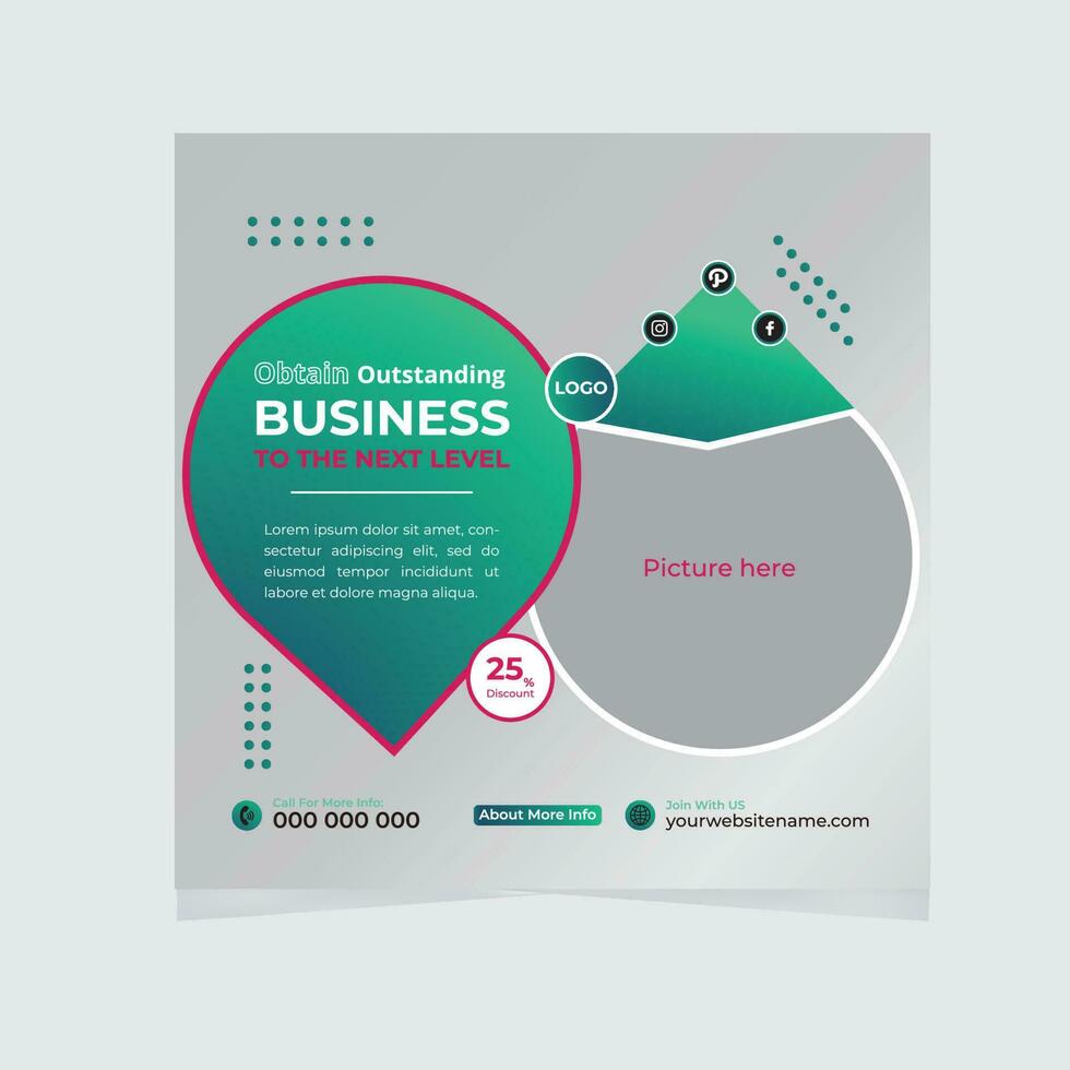 Corporate social media post design template vector